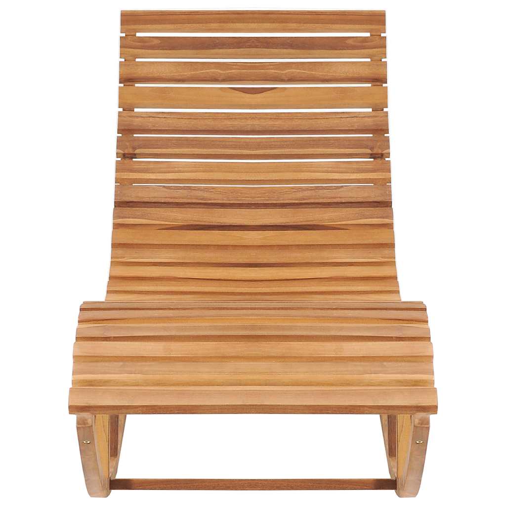 vidaXL Rocking Sun Lounger with Cushion Solid Teak Wood