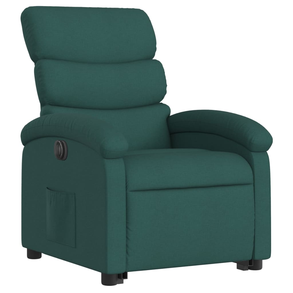 vidaXL Electric Stand up Massage Recliner Chair Dark Green Fabric