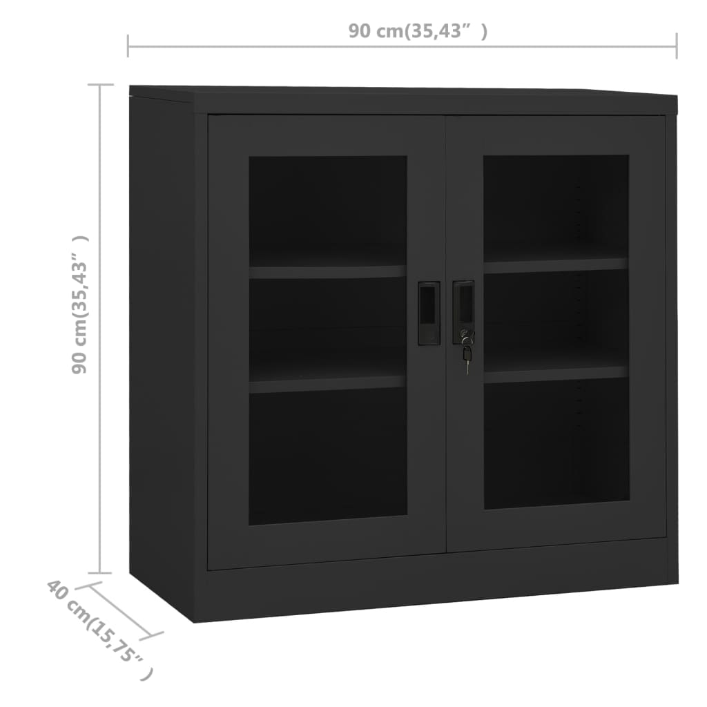 vidaXL Office Cabinet Anthracite 90x40x90 cm Steel