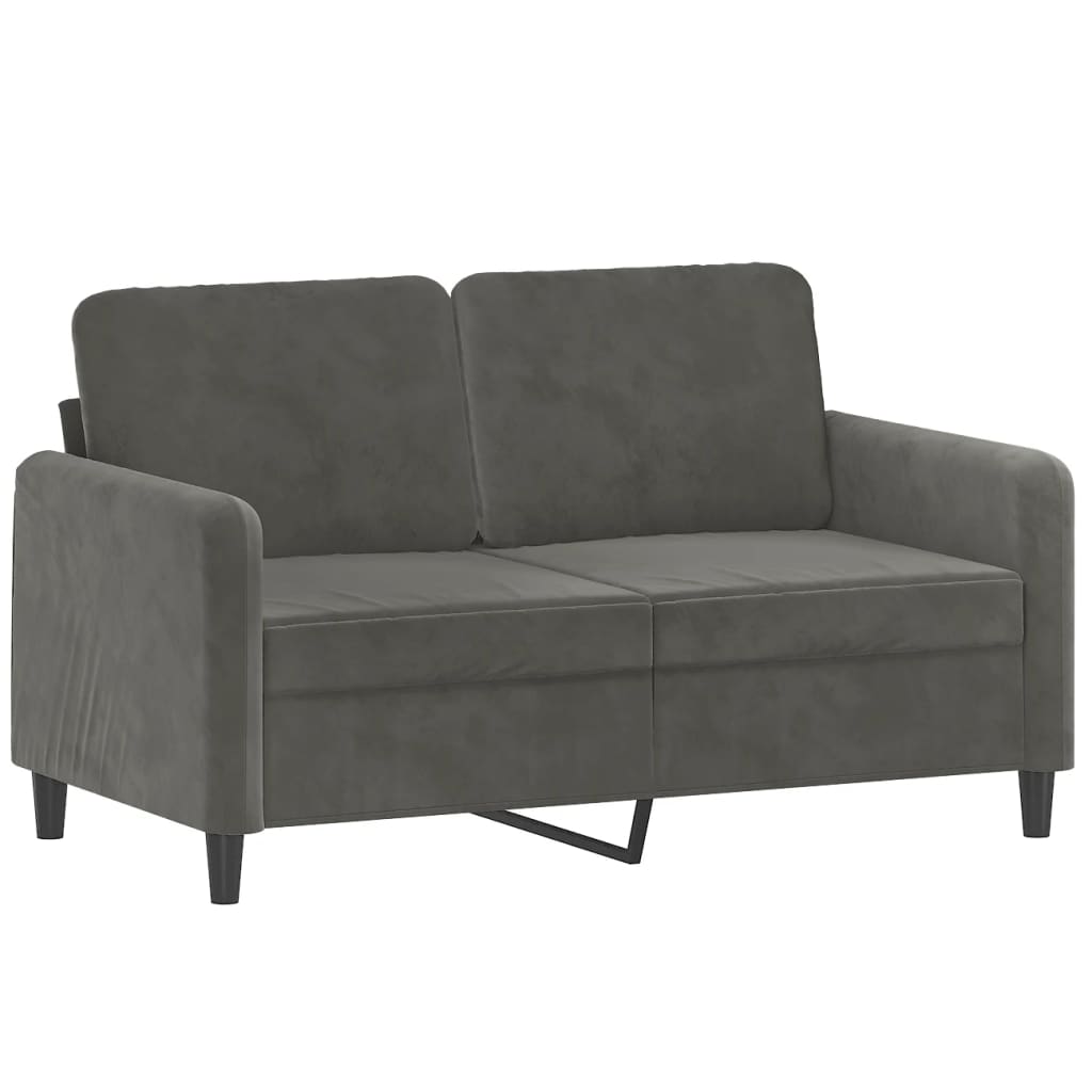 vidaXL 3 Piece Sofa Set with Throw Pillows&Cushions Dark Grey Velvet