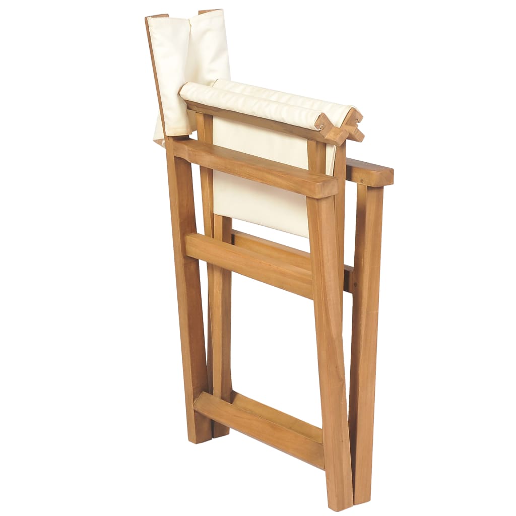 vidaXL Folding Director's Chair Solid Teak Wood