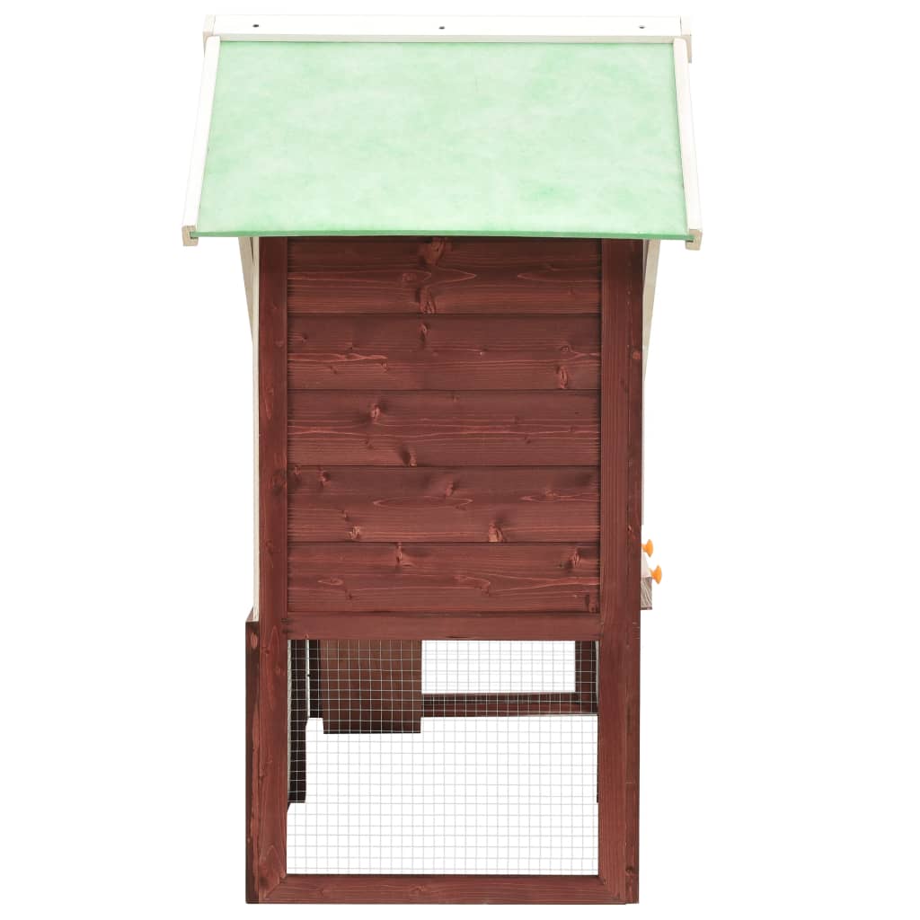 vidaXL Rabbit Hutch Mocha and White 140x63x120 cm Solid Firwood