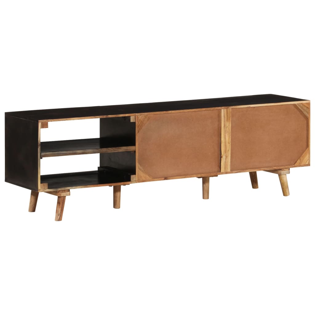 vidaXL TV Cabinet 140x30x45 cm Rough Mango Wood and Solid Acacia Wood