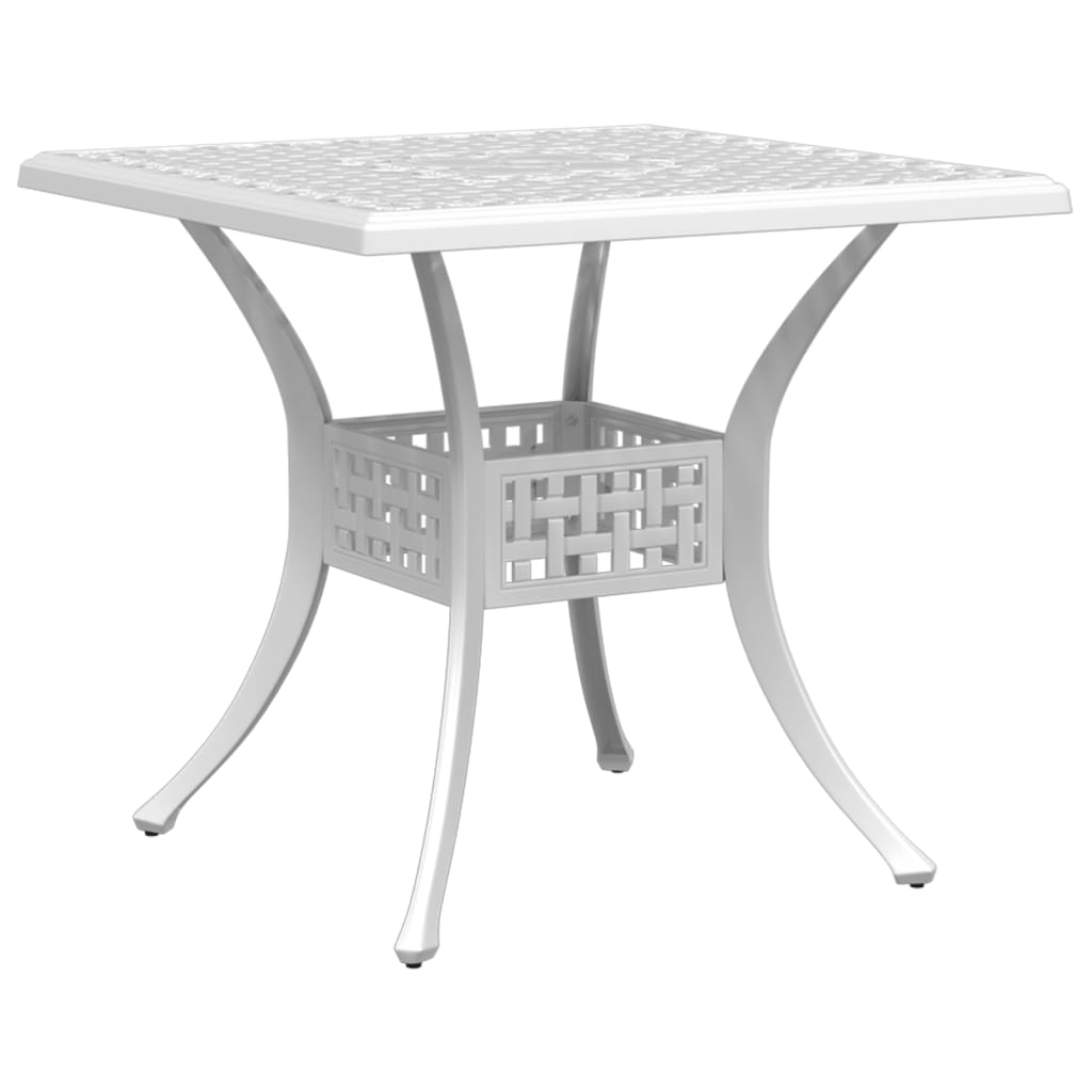 vidaXL Garden Table White 80x80x75 cm Cast Aluminium