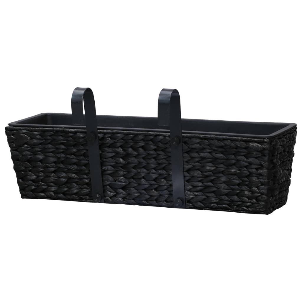 vidaXL Planters 2 pcs Water Hyacinth Black