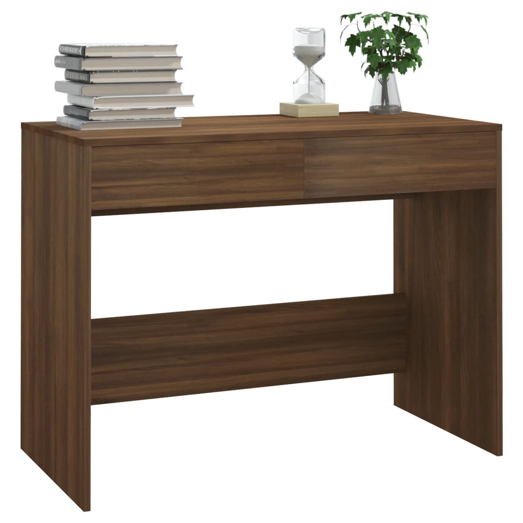 vidaXL Desk Brown Oak 101x50x76.5 cm Engineered Wood