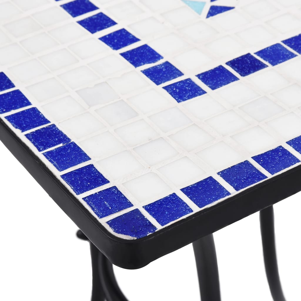 vidaXL Mosaic Bistro Table Blue and White 60 cm Ceramic