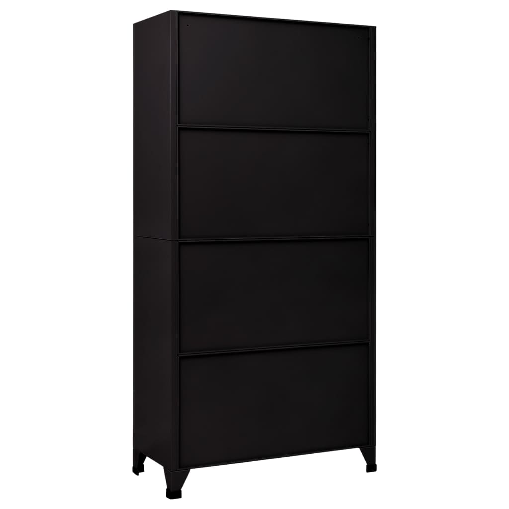 vidaXL Locker Cabinet Black 90x45x180 cm Steel