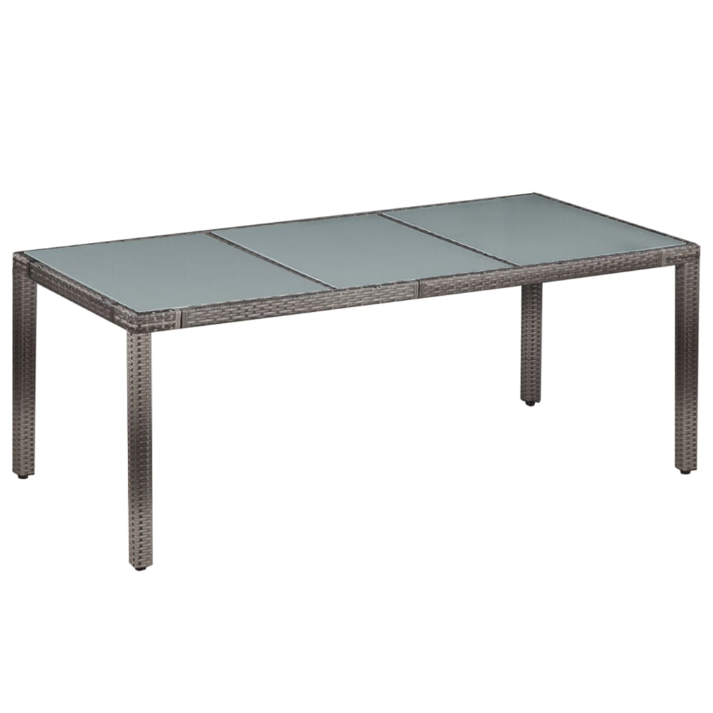 vidaXL 9 Piece Outdoor Dining Set with Cushions Poly Rattan Grey