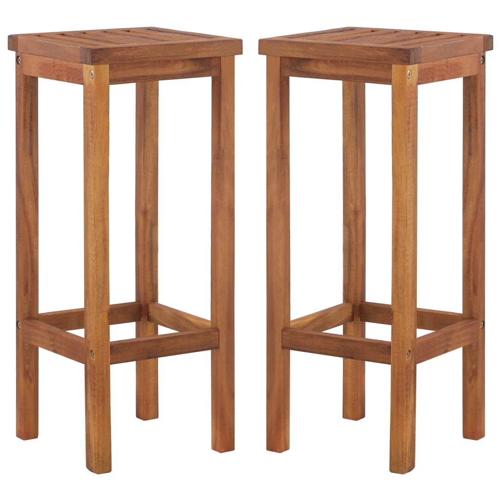 vidaXL Bar Chairs 2 pcs Solid Acacia Wood