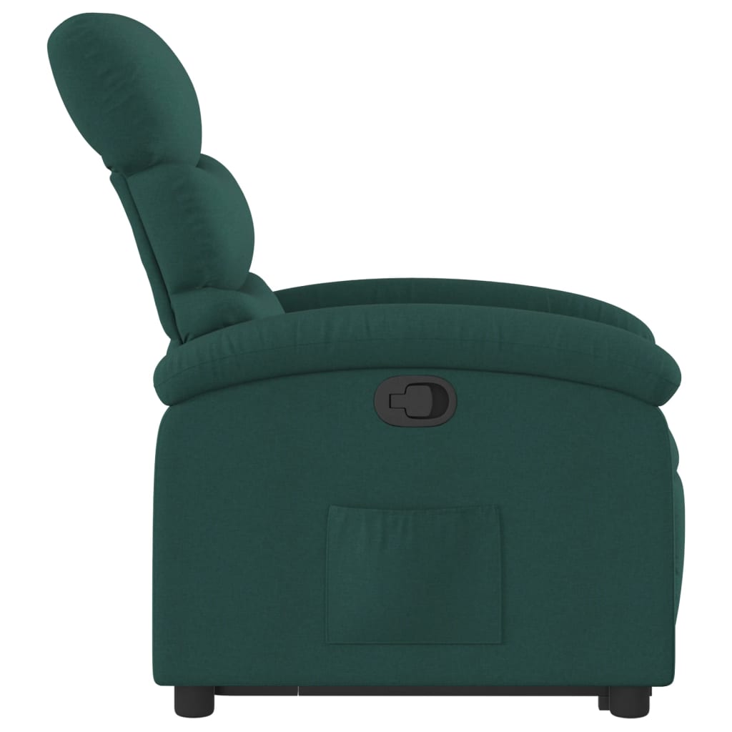 vidaXL Stand up Recliner Chair Dark Green Fabric