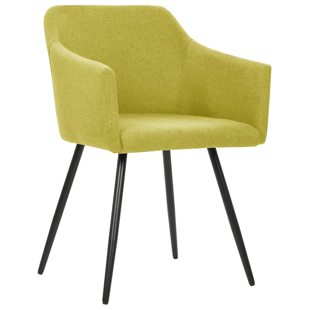 vidaXL Dining Chairs 2 pcs Green Fabric