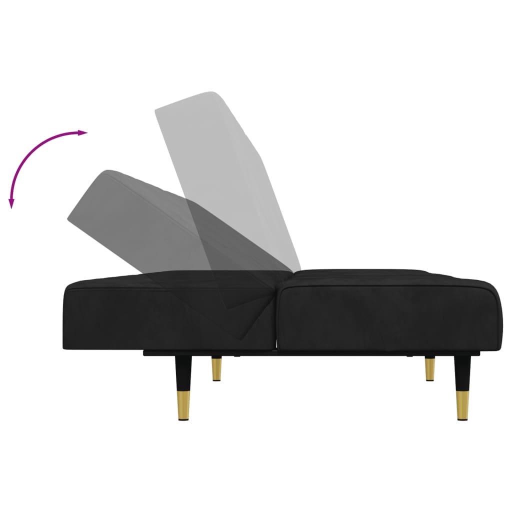 vidaXL 2 Piece Sofa Set Black Velvet