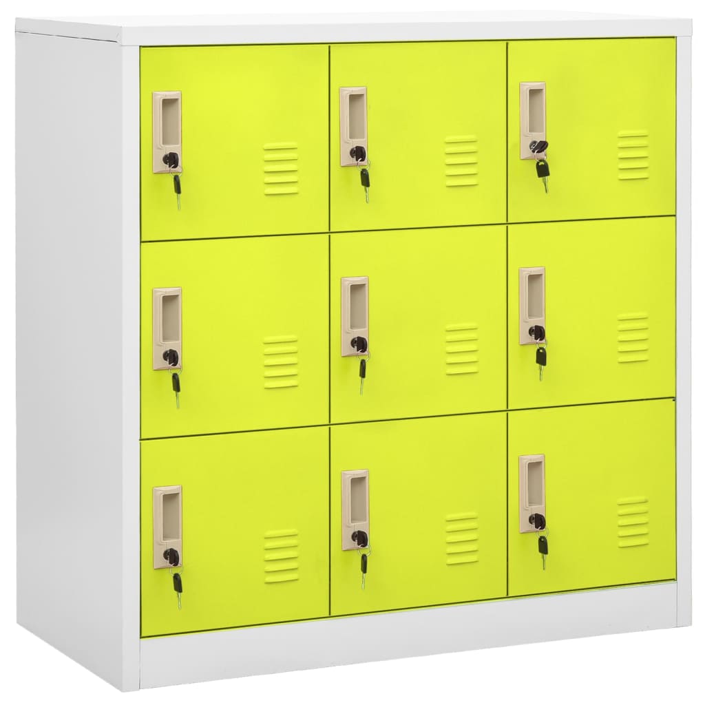 vidaXL Locker Cabinets 5 pcs Light Grey and Green 90x45x92.5 cm Steel
