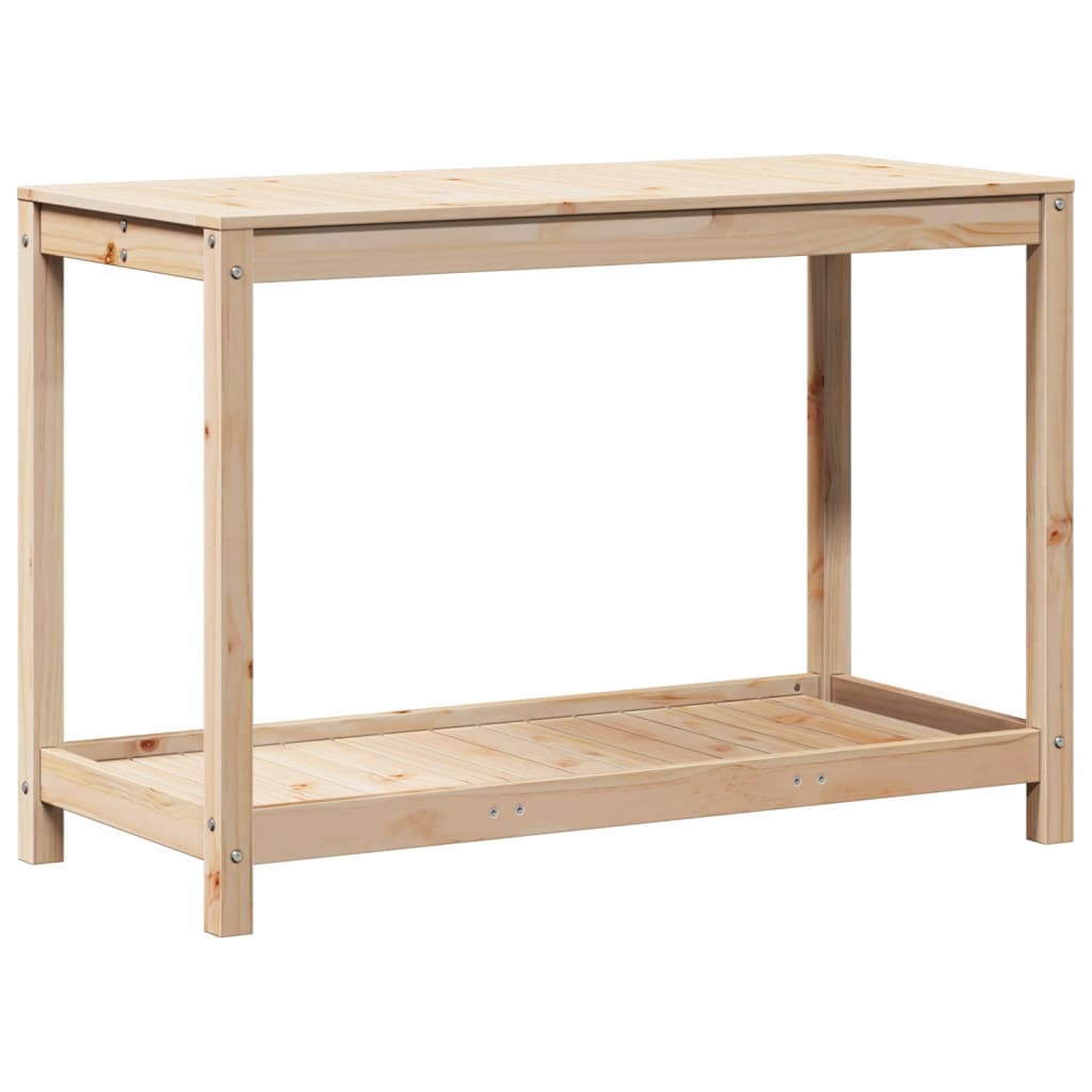 vidaXL Potting Table with Shelf 108x50x75 cm Solid Wood Pine