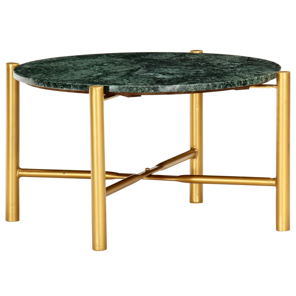 vidaXL Coffee Table Green 60x60x35 cm Real Stone with Marble Texture