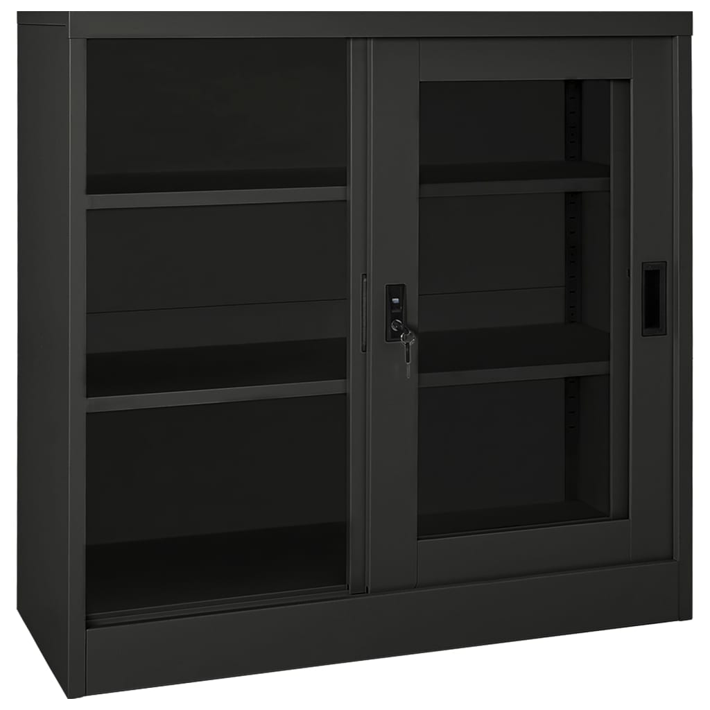vidaXL Sliding Door Cabinet Anthracite 90x40x90 cm Steel