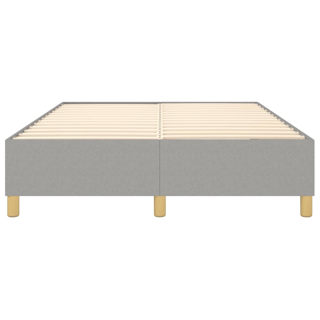 vidaXL Box Spring Bed Frame Light Grey 137x190 cm Full Fabric
