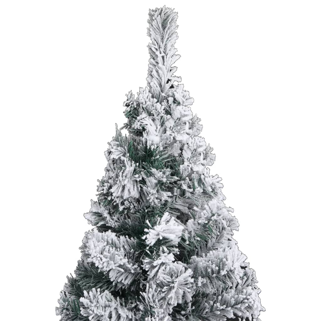 vidaXL Slim Pre-lit Christmas Tree with Ball Set&Flocked Snow Green 120cm