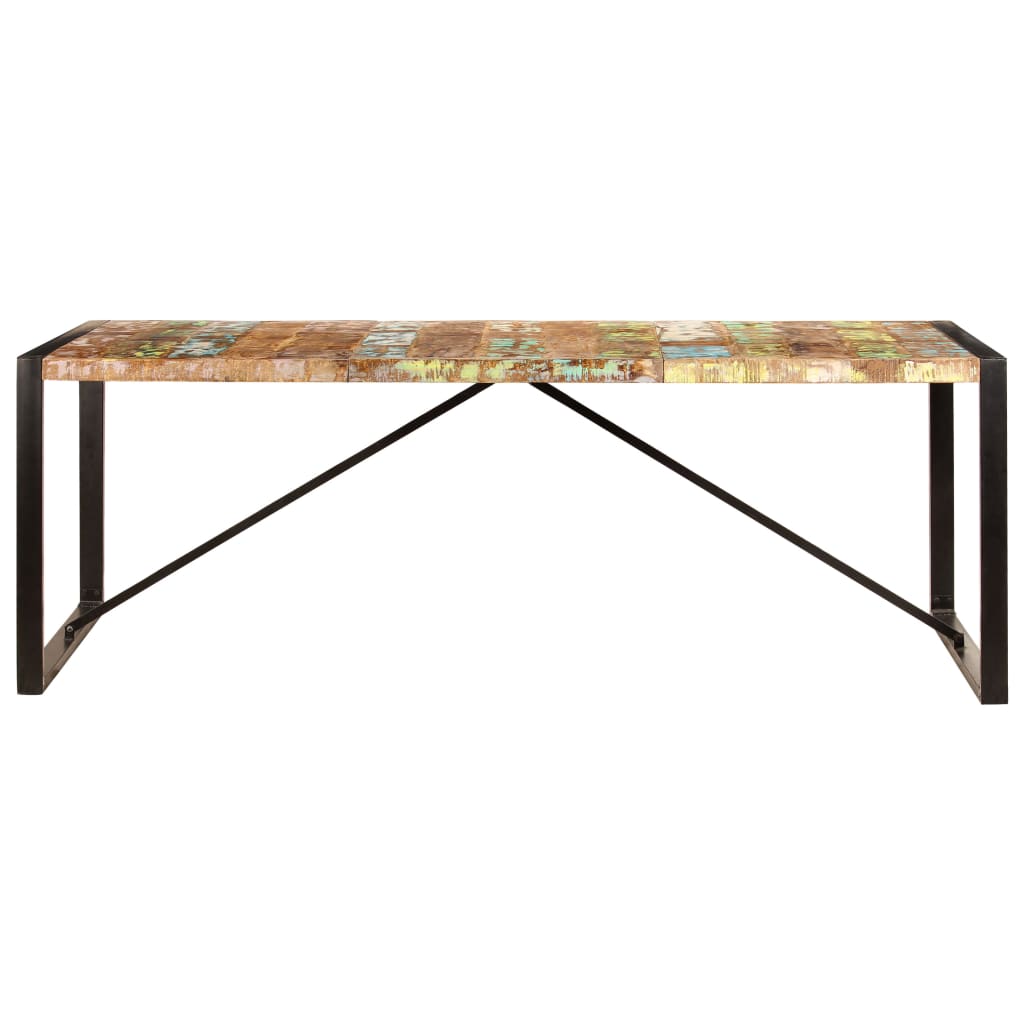 vidaXL Dining Table 220x100x75 cm Solid Reclaimed Wood