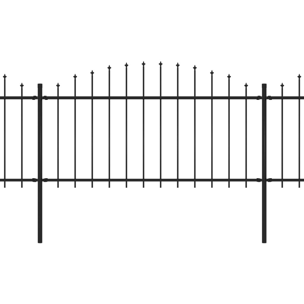 vidaXL Garden Fence with Spear Top Steel
