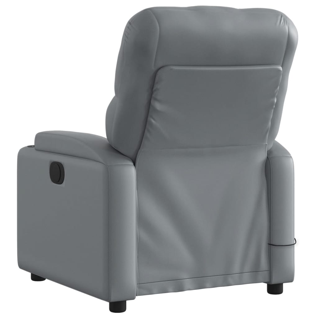 vidaXL Massage Recliner Chair Grey Faux Leather