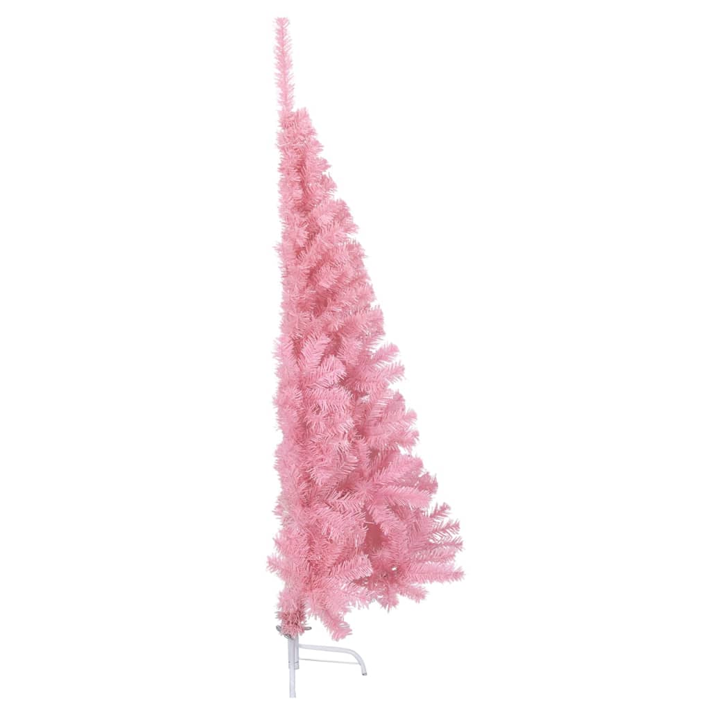 vidaXL Artificial Half Christmas Tree with Stand Pink 150 cm PVC