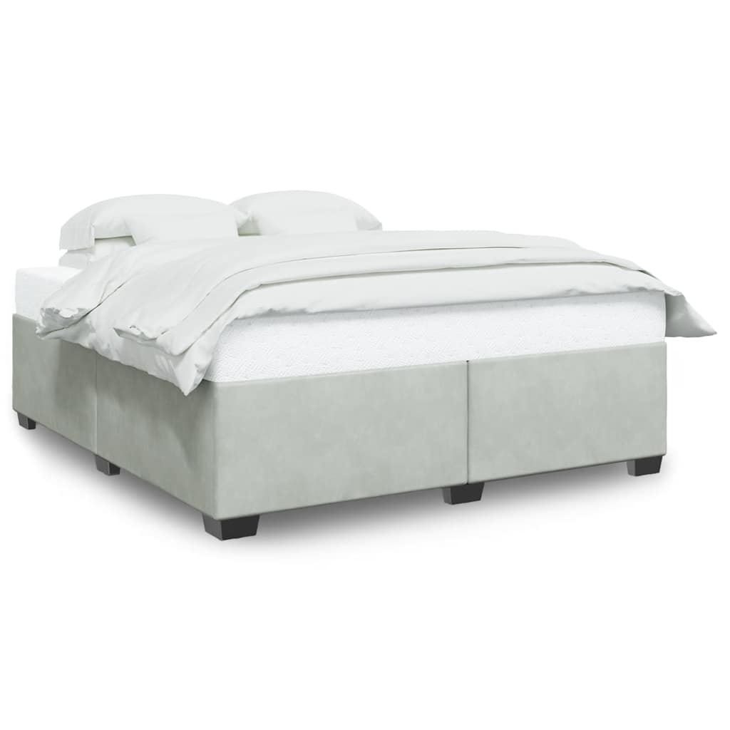 vidaXL Bed Frame without Mattress Light Grey King Velvet