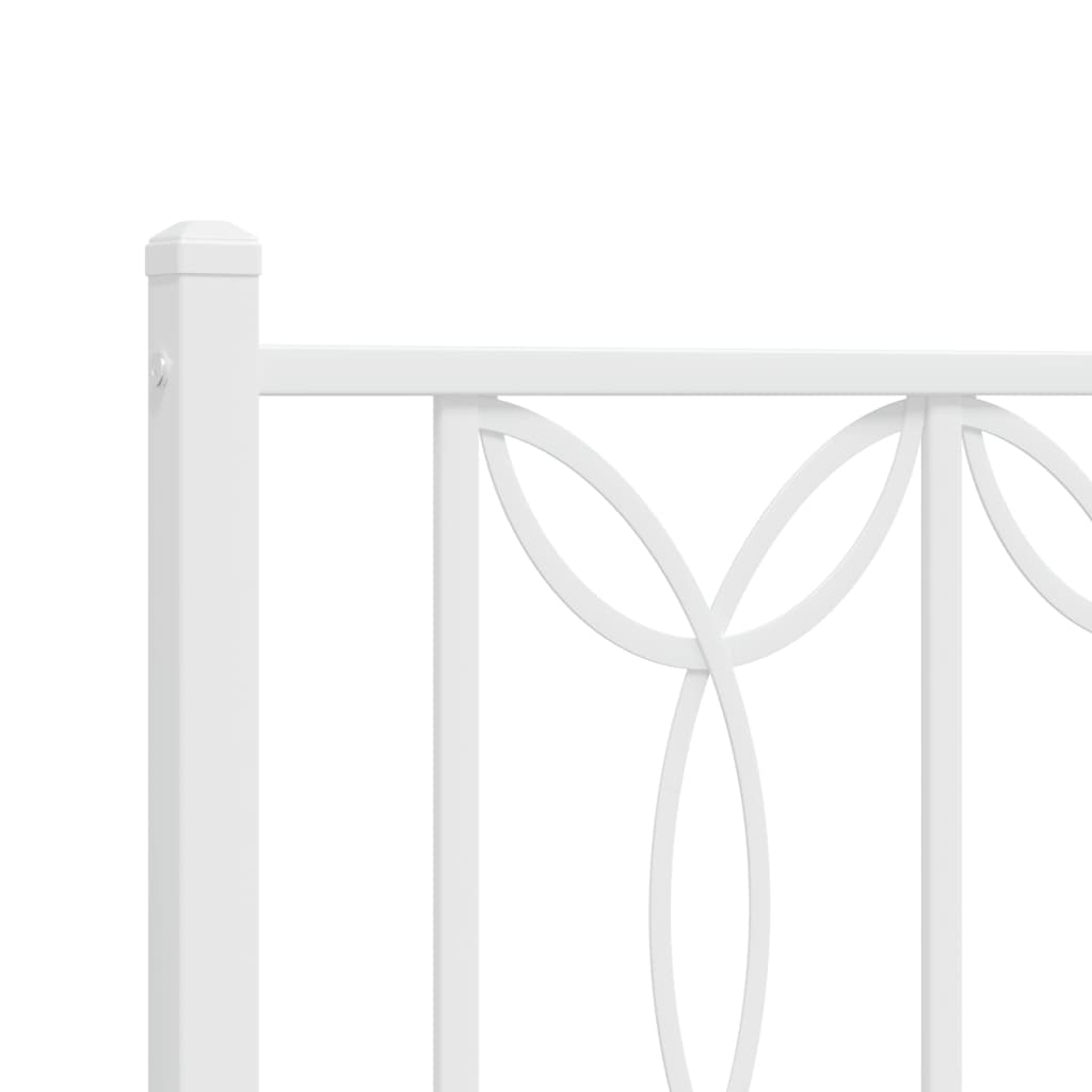 vidaXL Metal Bed Frame without Mattress with Footboard White 100x200 cm