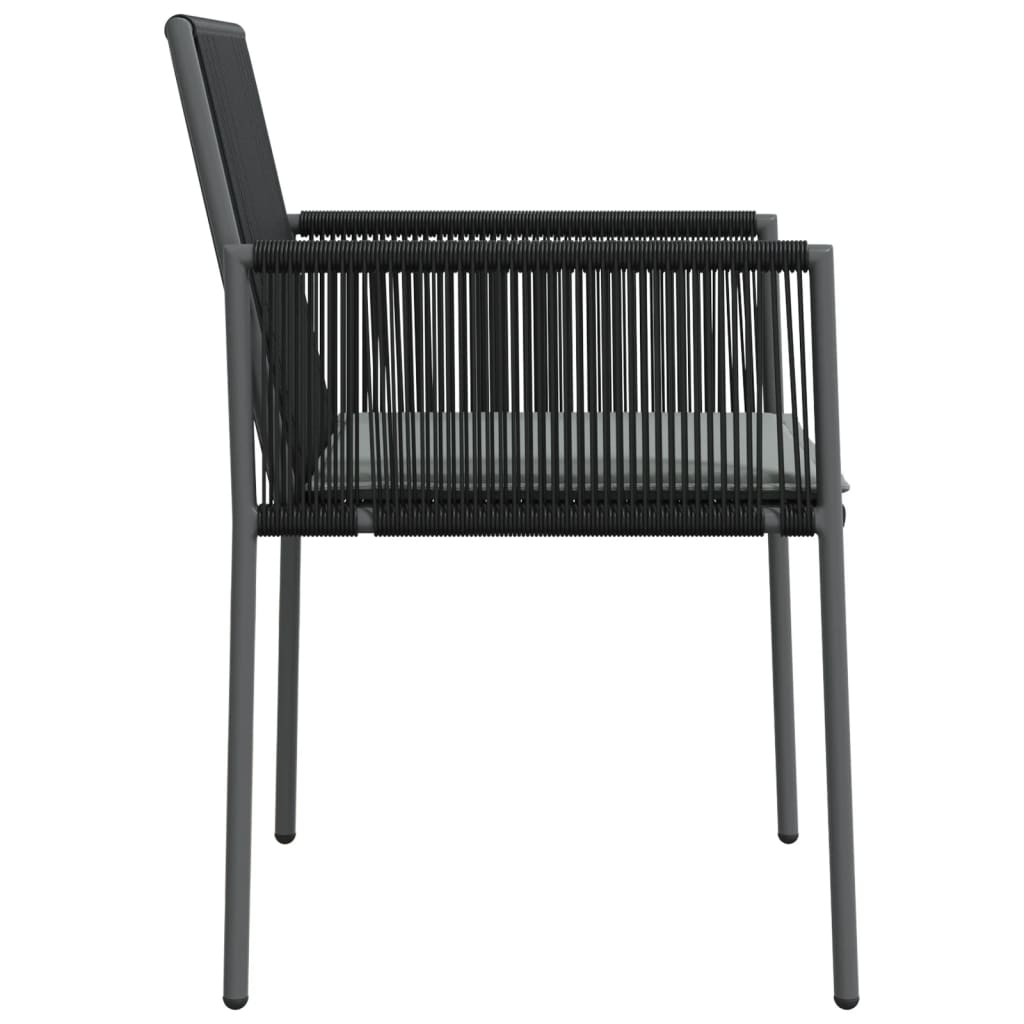 vidaXL Garden Chairs with Cushions 2 pcs Black 54x60.5x83.5 cm Poly Rattan