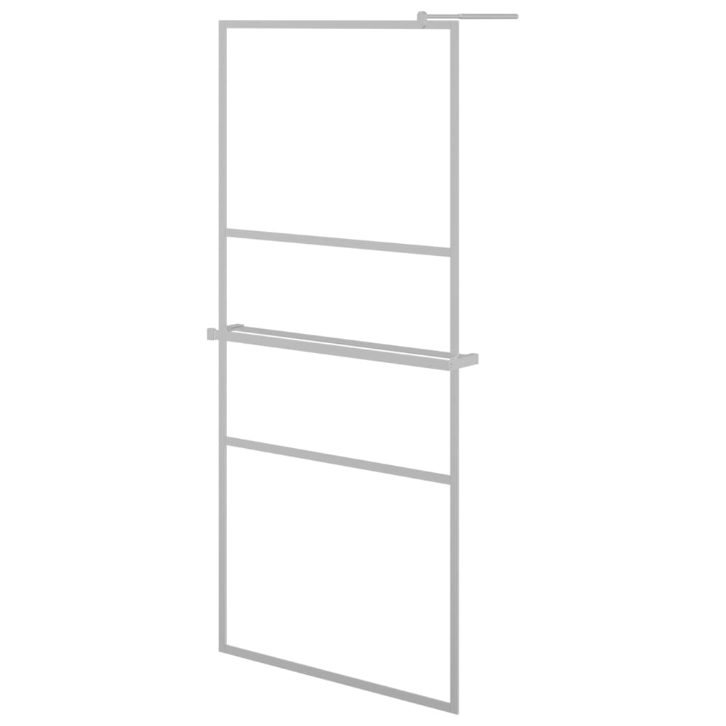 vidaXL Walk-in Shower Wall with Shelf Chrome 80x195 cm ESG Glass&Aluminium
