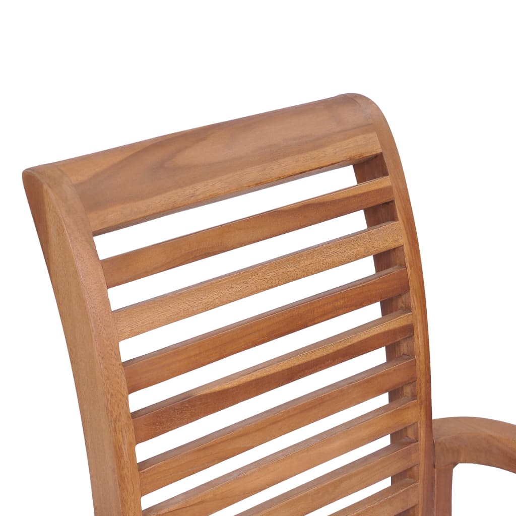 vidaXL Stacking Dining Chairs 4 pcs Solid Teak