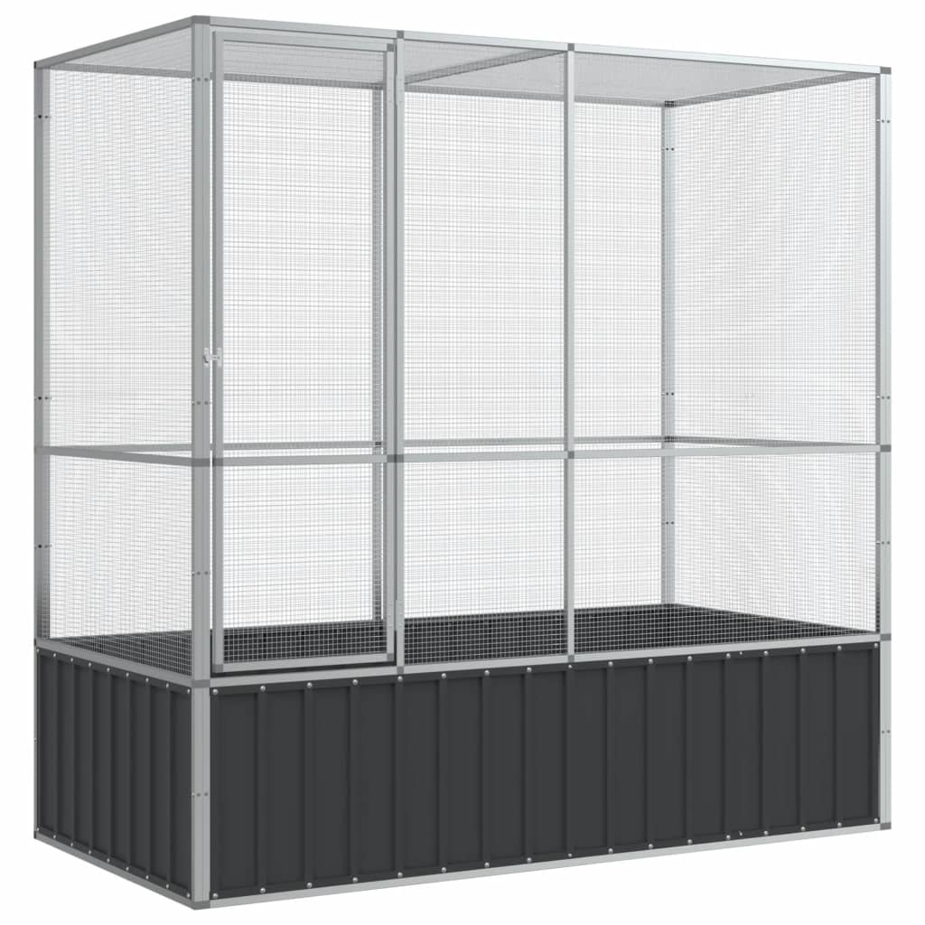 vidaXL Aviary Silver 210.5x107x212 cm Steel