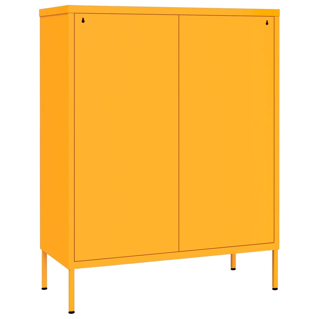 vidaXL Drawer Cabinet Mustard Yellow 80x35x101.5 cm Steel