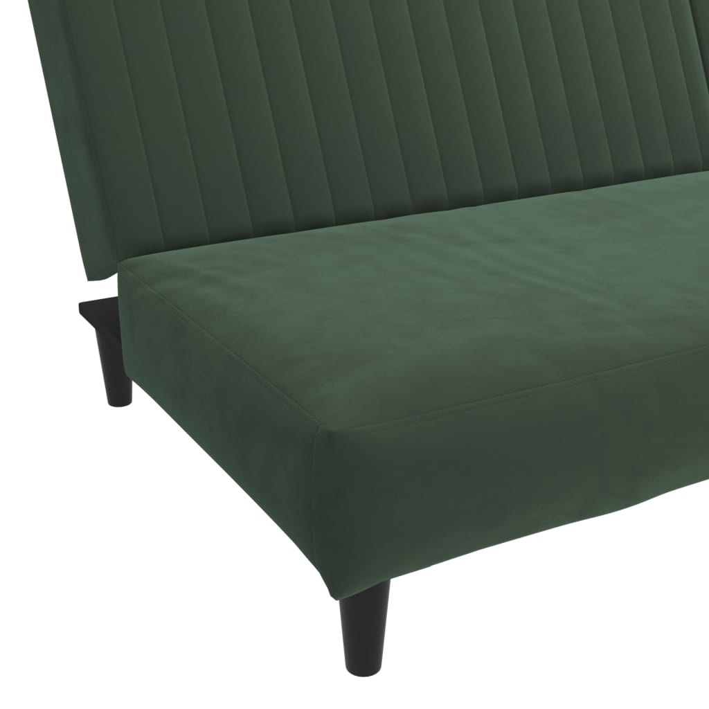 vidaXL 2-Seater Sofa Bed Dark Green Velvet