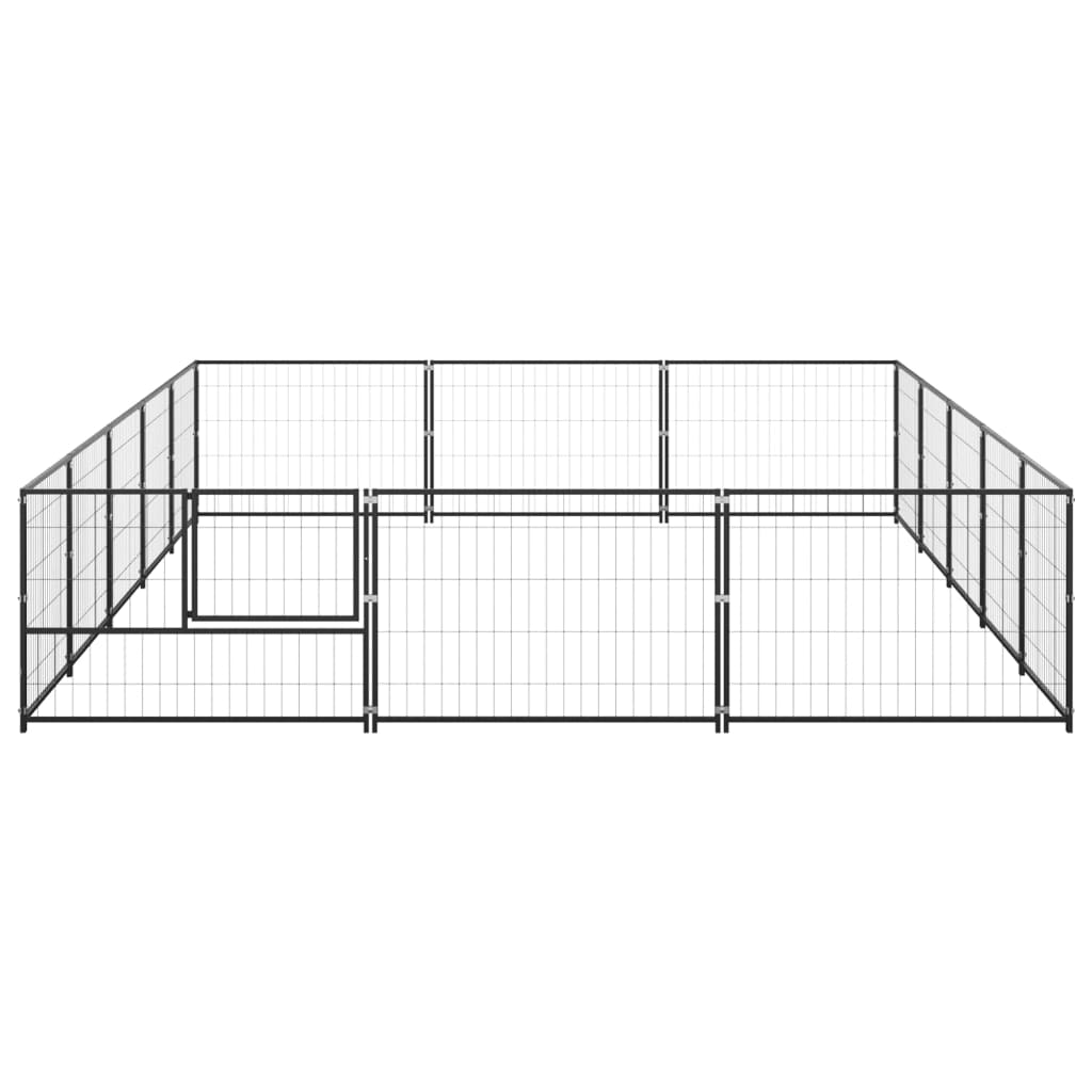 vidaXL Dog Kennel Black 15 m² Steel