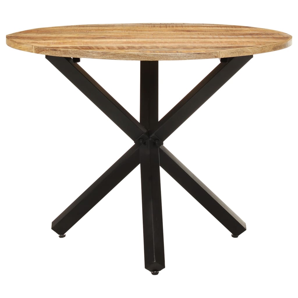 vidaXL Dining Table Round 100x100x75 cm Rough Mango Wood