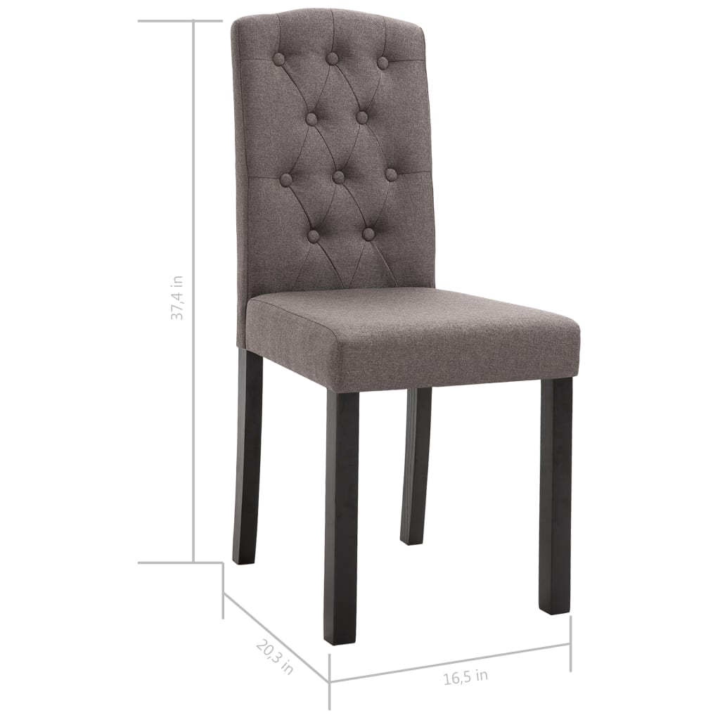 vidaXL Dining Chairs 4 pcs Taupe Fabric