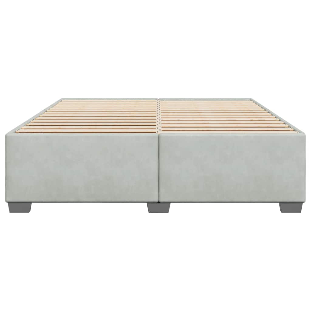 vidaXL Bed Frame without Mattress Light Grey King Velvet