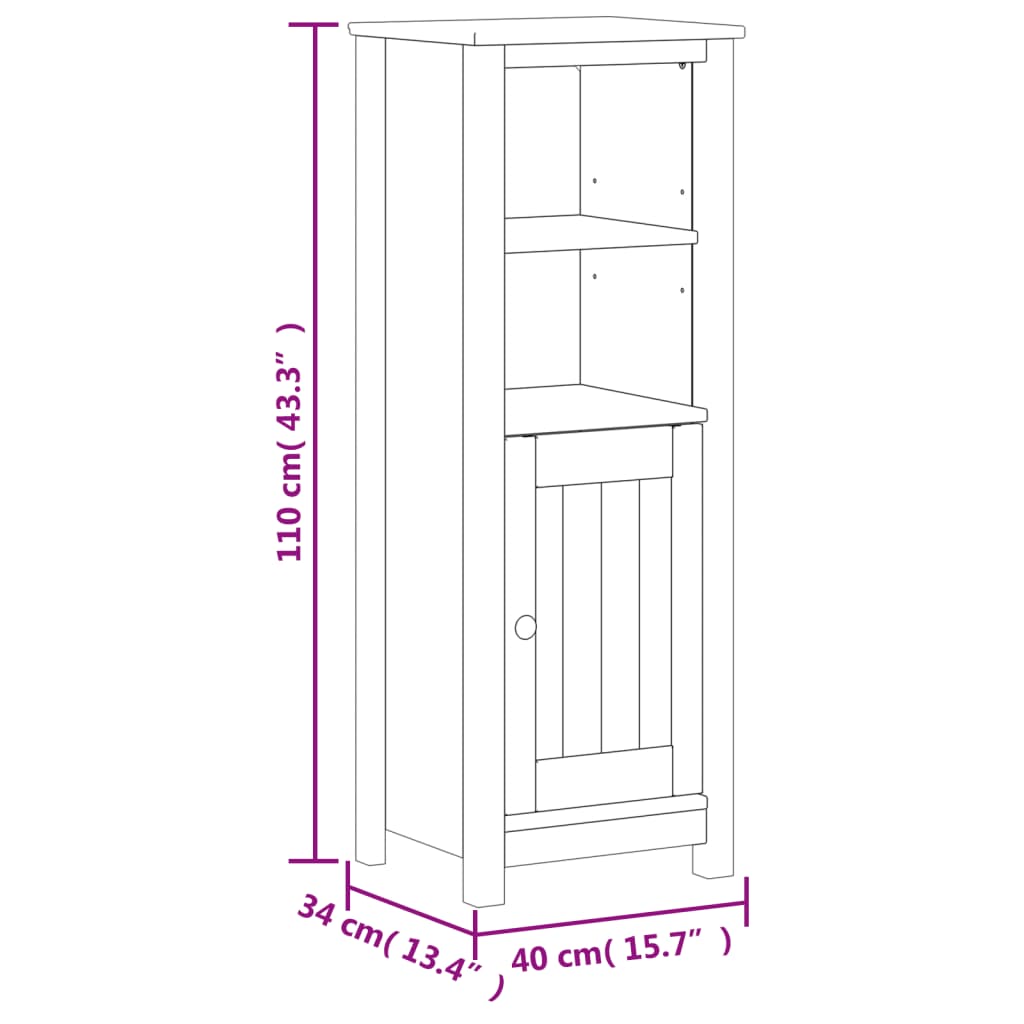 vidaXL 3 Piece Bathroom Furniture Set BERG White Solid Wood Pine