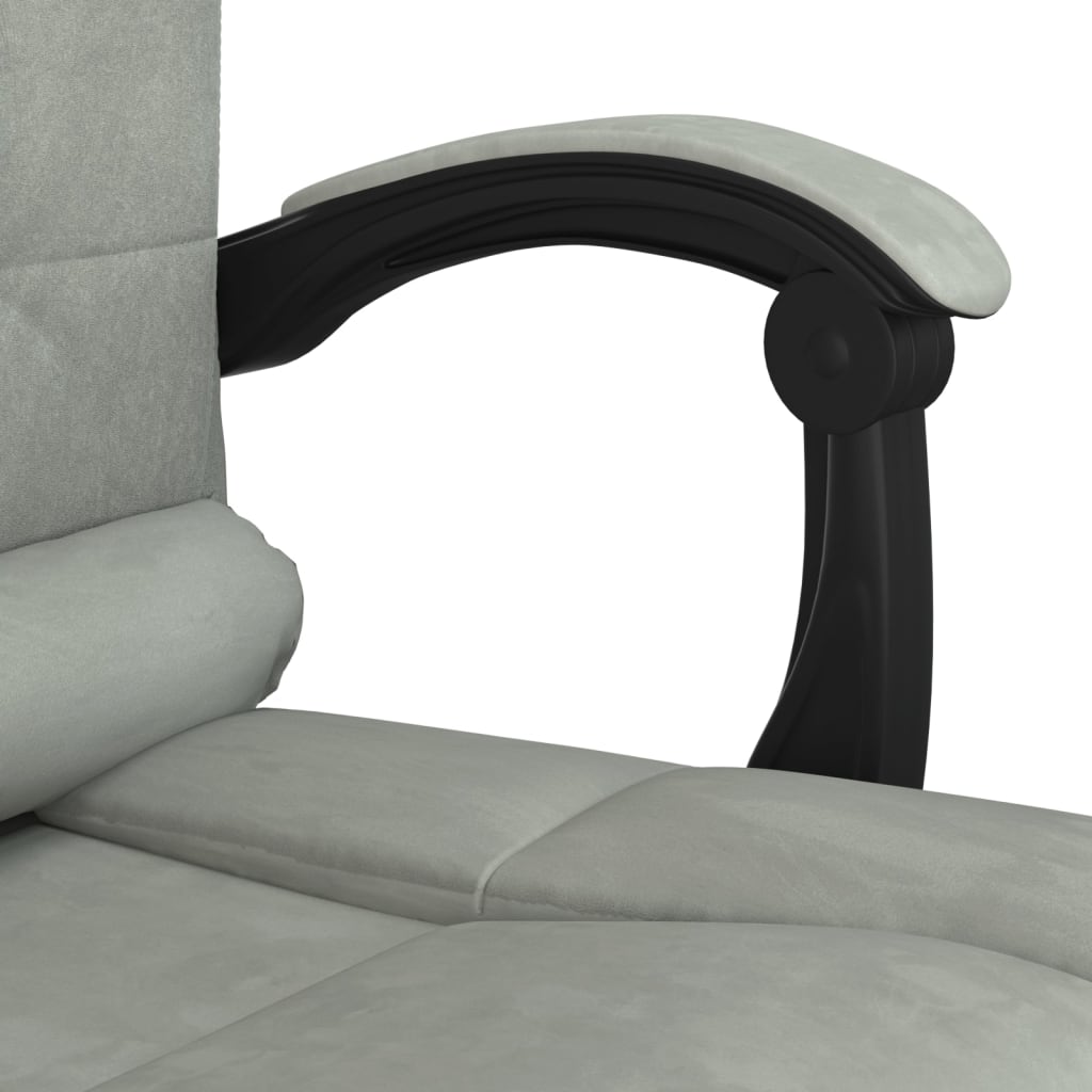vidaXL Massage Reclining Office Chair Light Grey Velvet