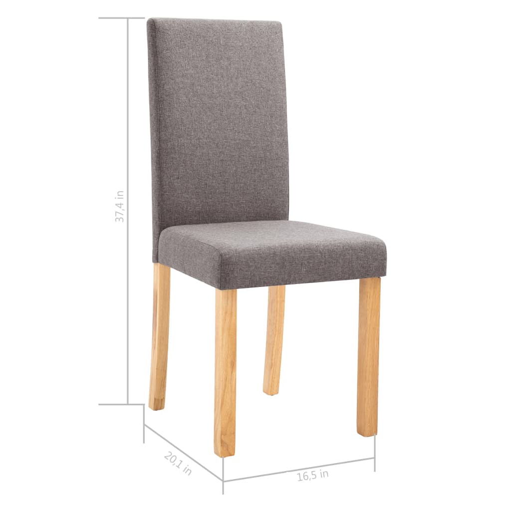 vidaXL Dining Chairs 2 pcs Taupe Fabric