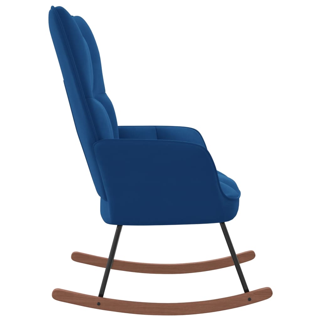 vidaXL Rocking Chair Blue Velvet