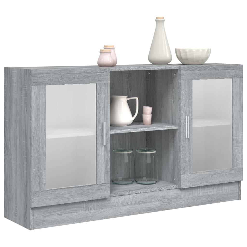 vidaXL Vitrine Cabinet Grey Sonoma 120x30.5x70 cm Engineered Wood