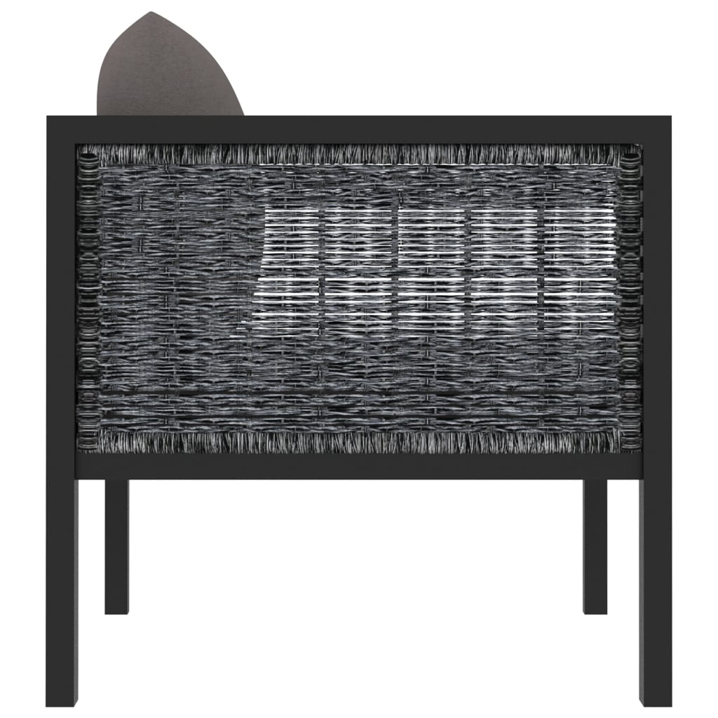 vidaXL Right Corner Sofa with Cushion Anthracite Poly Rattan