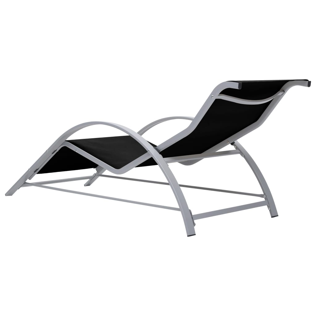 vidaXL Sunlounger Textilene and Aluminium Black