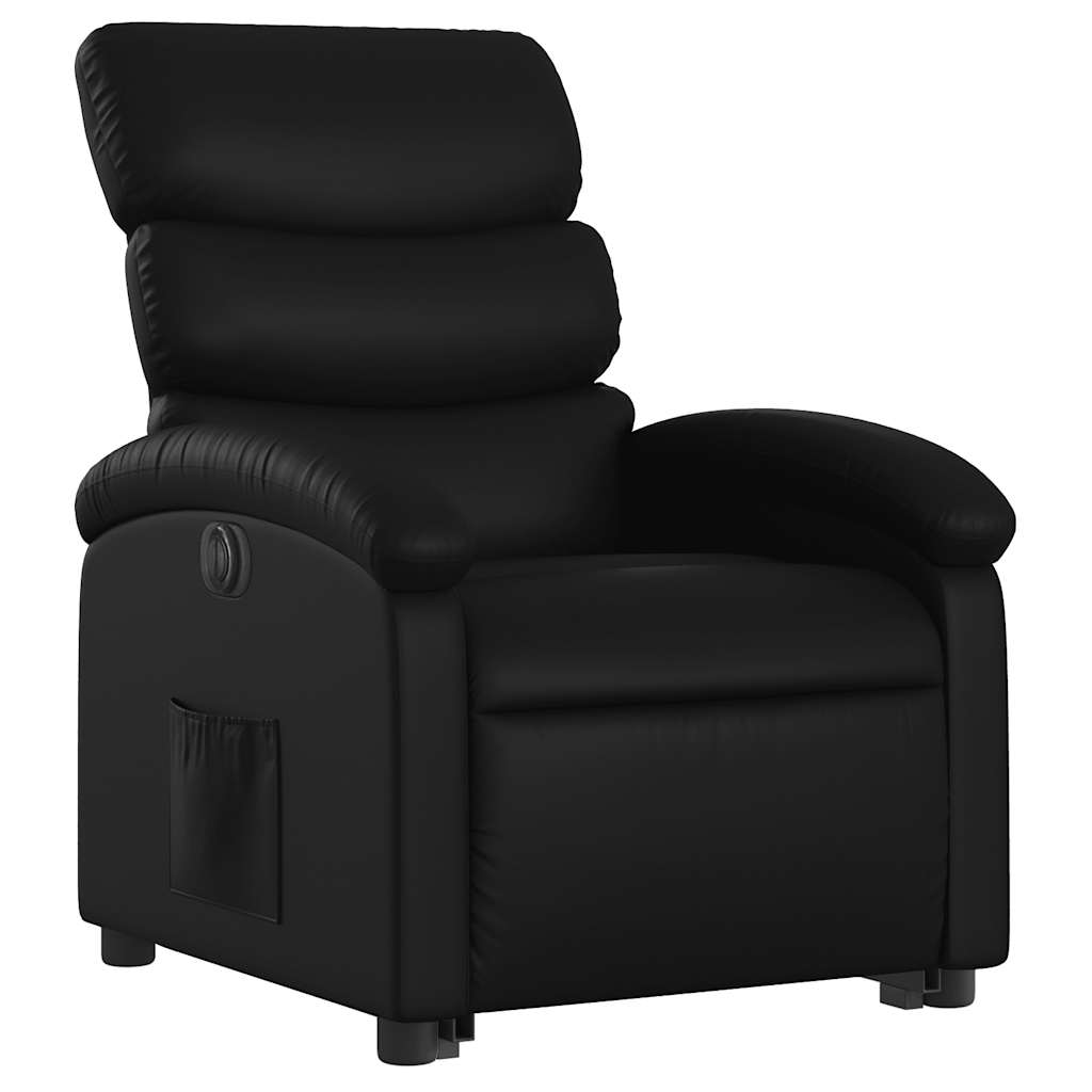 vidaXL Electric Stand up Recliner Chair Black Faux Leather