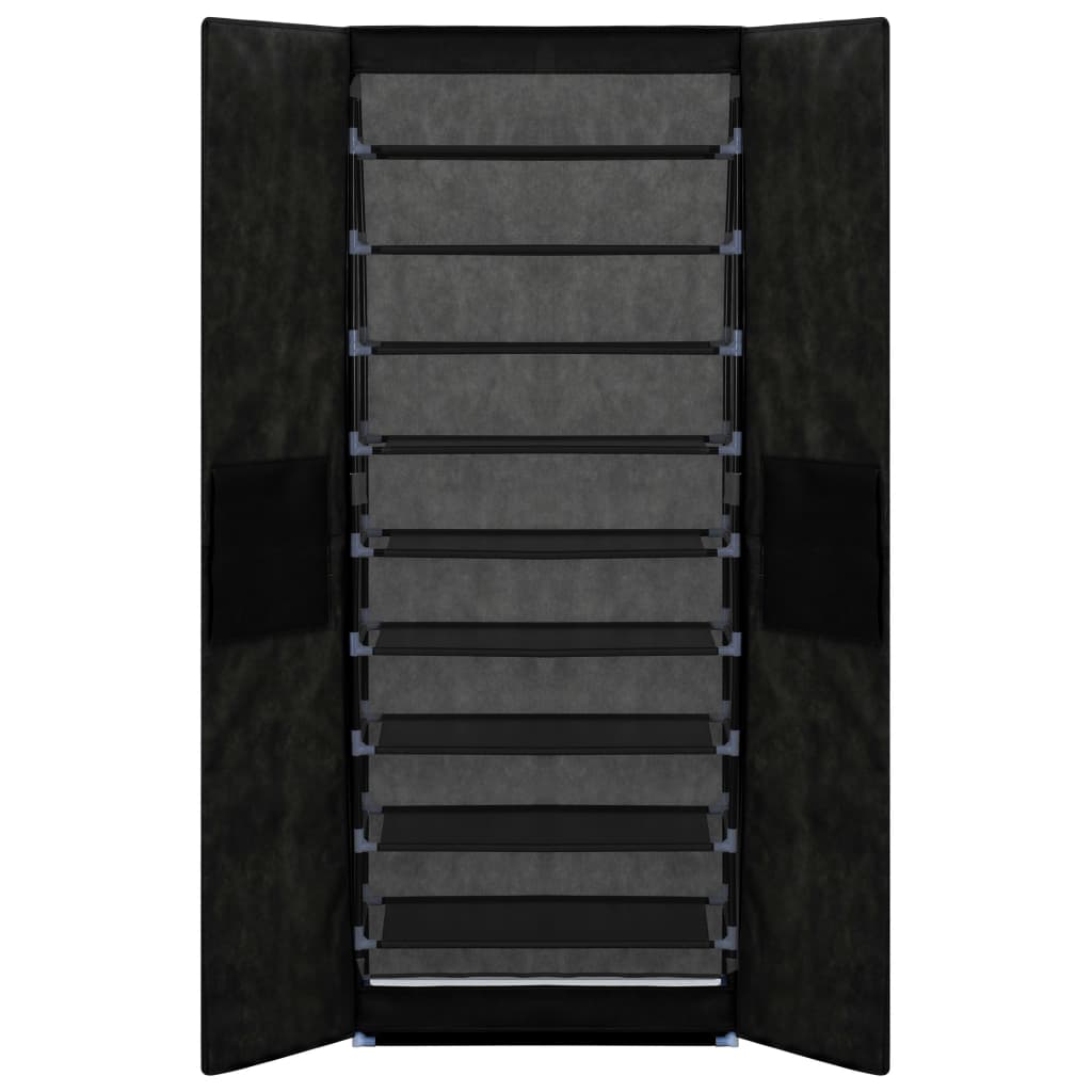 vidaXL Shoe Cabinet Black 60x30x166 cm Fabric