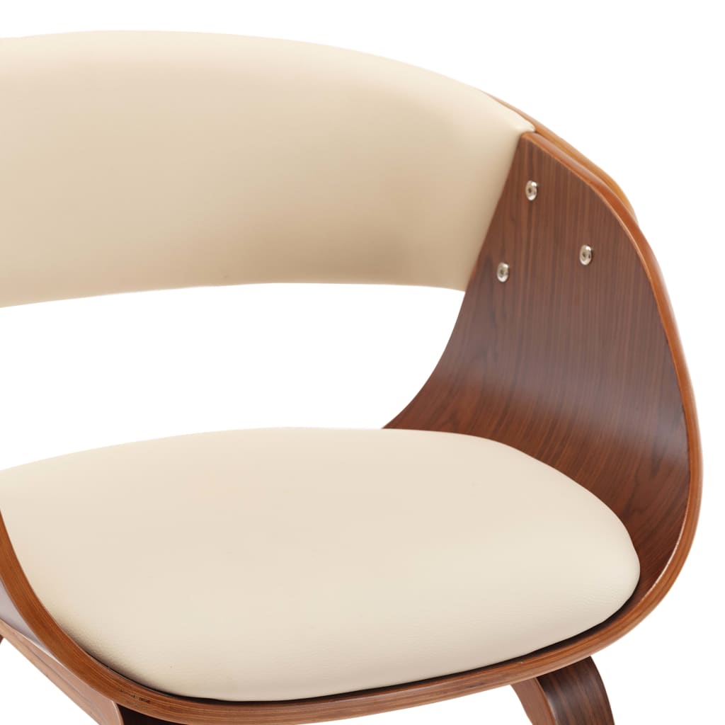 vidaXL Dining Chair Cream Bent Wood and Faux Leather