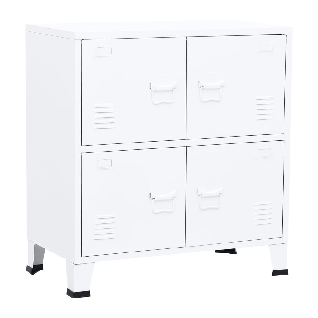 vidaXL Industrial Storage Chest White 75x40x80 cm Steel